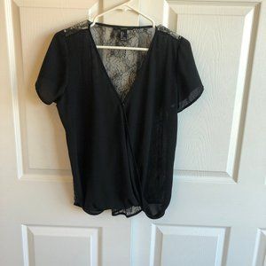 Lace Open Front Shirt